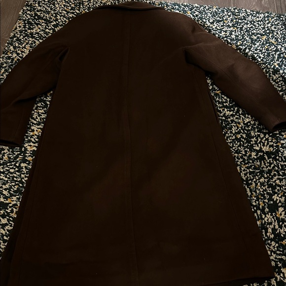 Quince Italian Wool Double-Breasted Slouch Coat, Dark Chocolate - Picture 4 of 5